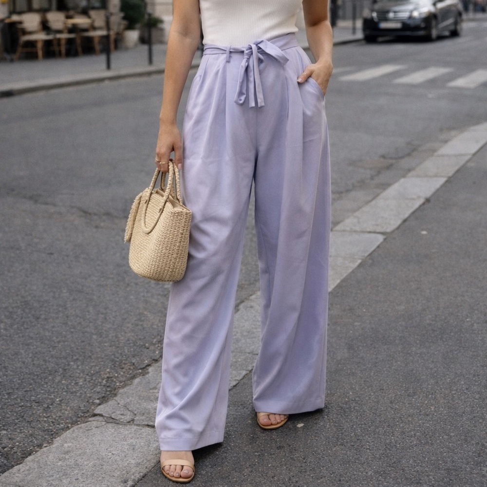 skies are blue wide leg pants with pockets lilac may